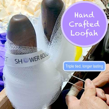 Loofah-Charcoal Bath-Sponge Xl-Color-4-Pack // Extra Large 75G Soft Mesh Black Luffa Loofa Loufa Puff Set/Exfoliating Body Scrubber for Women and Men - Exfoliate & Soothe Face & Body