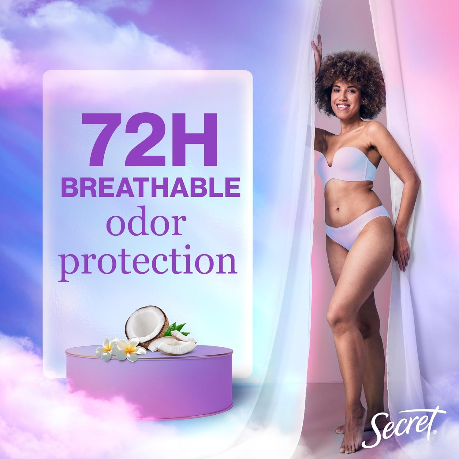 Fresh Antiperspirant Deodorant for Women, 72Hr Breathable Sweat & Odor Protection, Instant Freshness & Gentle, PH Balancing Minerals, Clear Gel, Nurturing Coconut Scent, 2.6 Oz