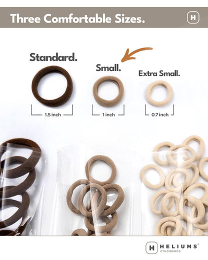 Small Hair Ties - Gold - 1 Inch Seamless No-Damage Ponytail Holders for Kids, Braids and Thin Hair - 20 Count