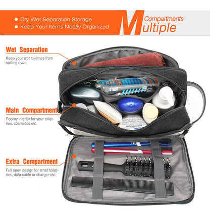 Travel Toiletry Bag for Women and Men, Dopp Kit Shaving Bag for Toiletries, Makeup Cosmetic Bag for Travel Accessories, Large Capacity Toiletry Travel Bag Portable Carry on Essentials Organizer