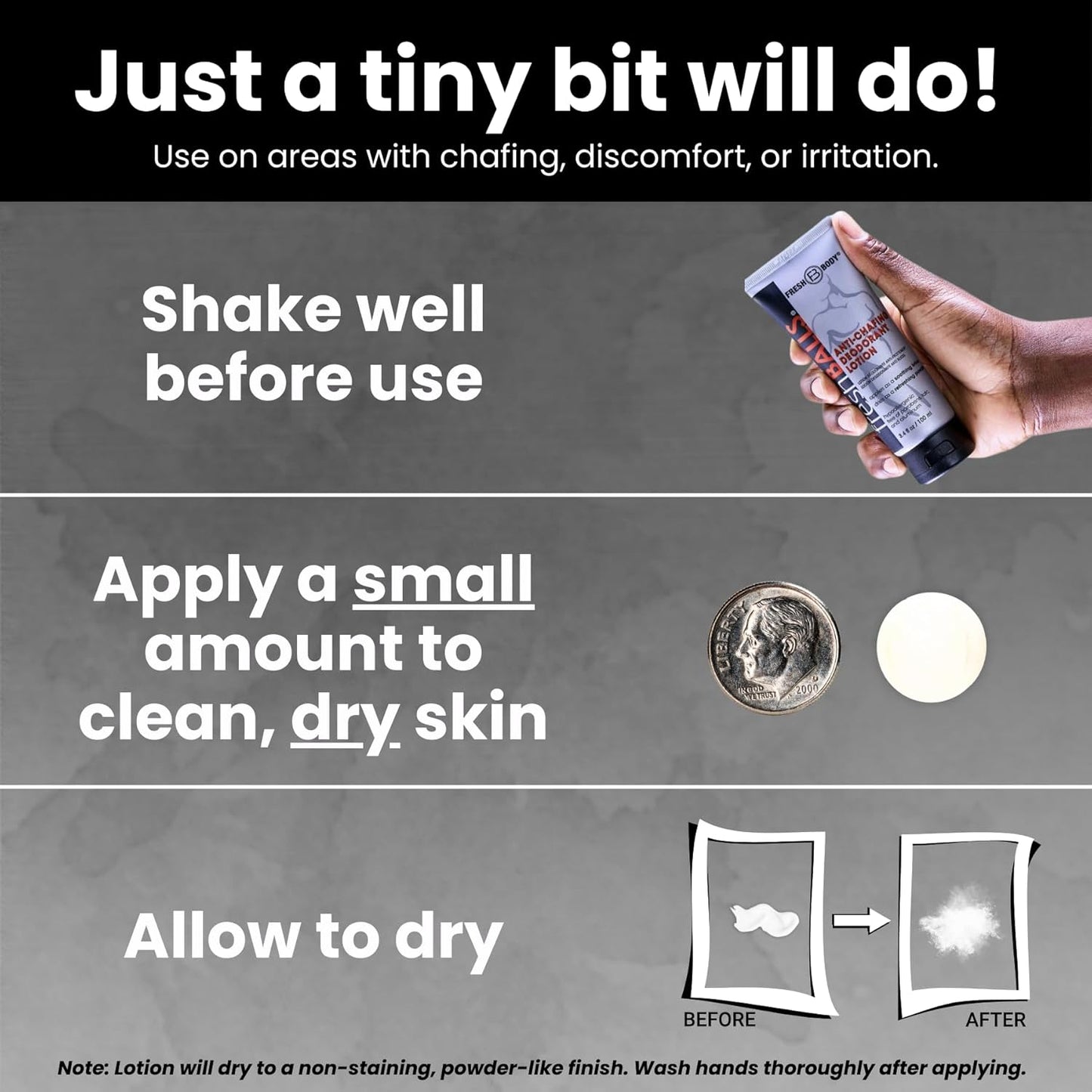 FRESH BALLS Lotion (4 Pack) | Anti-Chafing Men'S Soothing Cream to Powder Balls Deodorant and Hygiene for Groin Area, 3.4 Fl Oz